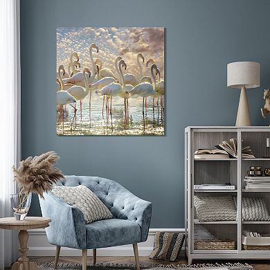 Empire Art Direct Flamingo Flair Tempered Frameless Glass Wall Art