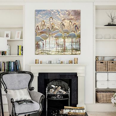 Empire Art Direct Flamingo Flair Tempered Frameless Glass Wall Art
