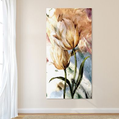 Empire Art Direct Pastel Fleur I Tempered Frameless Glass Wall Art