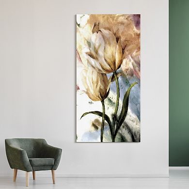 Empire Art Direct Pastel Fleur I Tempered Frameless Glass Wall Art