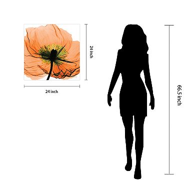 Empire Art Direct Poppy Orange Tempered Frameless Wall Art