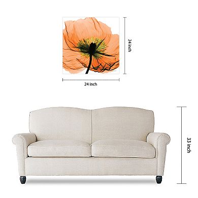 Empire Art Direct Poppy Orange Tempered Frameless Wall Art