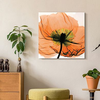 Empire Art Direct Poppy Orange Tempered Frameless Wall Art