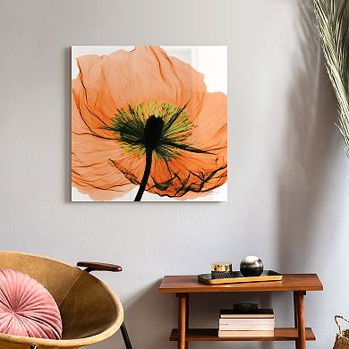 Empire Art Direct Poppy Orange Tempered Frameless Wall Art