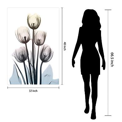 Empire Art Direct Springing Tulips Tempered Frameless Glass Wall Art