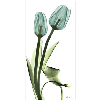Empire Art Direct Blue Tulips Tempered Frameless Glass Wall Art