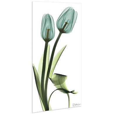 Empire Art Direct Blue Tulips Tempered Frameless Glass Wall Art