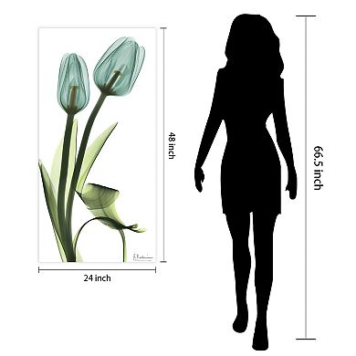 Empire Art Direct Blue Tulips Tempered Frameless Glass Wall Art