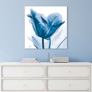 Empire Art Direct Lusty Blue Tulip Tempered Frameless Glass Wall Art