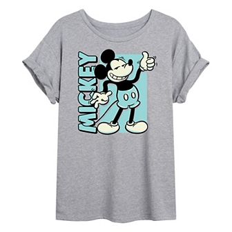 Disney's Mickey Mouse Juniors' Vintage Mickey Oversized Graphic Tee