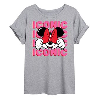 Disney's Minnie Mouse Juniors' Iconic Minnie Oversized Graphic Tee