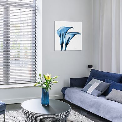 Empire Art Direct Indigo Calla Lilies Tempered Frameless Glass Wall Art