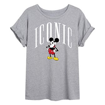 Disney's Mickey Mouse Juniors' Iconic Mickey Oversized Graphic Tee