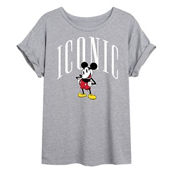 Disney's Mickey Mouse Juniors' Iconic Mickey Oversized Graphic Tee