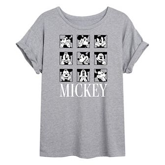 Disney's Mickey Mouse Juniors' Mickey Moods Oversized Graphic Tee