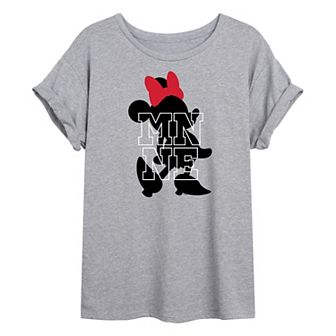 Disney's Minnie Mouse Juniors' Minnie Silhouette Oversized Graphic Tee