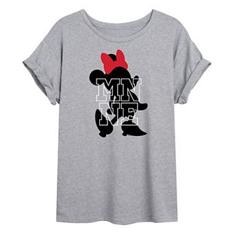 Disney's Minnie Mouse Juniors' Minnie Silhouette Oversized Graphic Tee