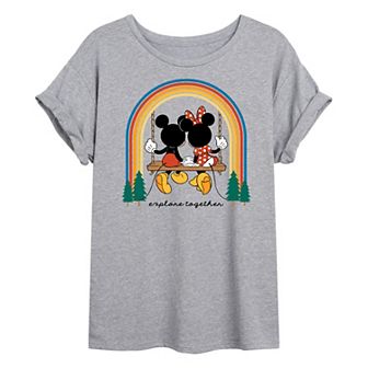 Disney's Mickey Mouse & Friends Juniors' Explore Oversized Graphic Tee
