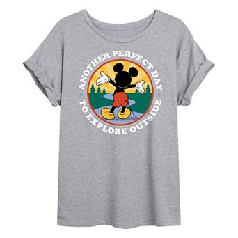 Disney's Mickey Mouse Juniors' Mickey Explore Oversized Graphic Tee