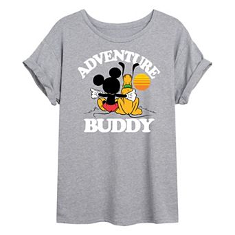 Disney's Mickey Mouse & Friends Juniors' Adventure Buddy Oversized Graphic Tee
