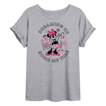 Disney's Minnie Mouse Juniors' Minnie Me Time Oversized Graphic Tee