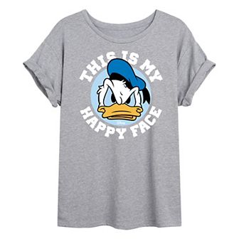 Disney's Donald Duck Juniors' Donald Happy Face Oversized Tee
