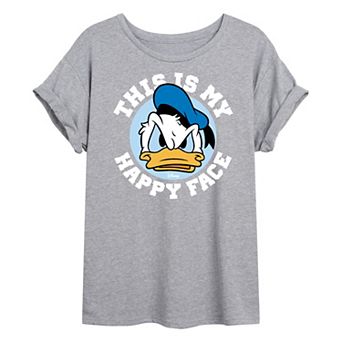 Disney's Donald Duck Juniors' Donald Happy Face Oversized Tee