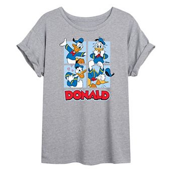 Disney's Donald Duck Juniors' Donald Grid Oversized Graphic Tee