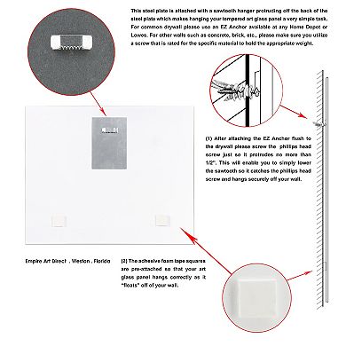 Empire Art Direct Green Flower Tempered Frameless Glass Wall Art