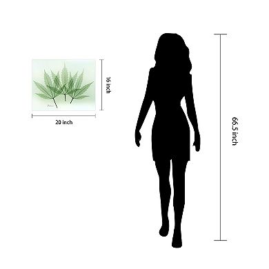 Empire Art Direct Green Flower Tempered Frameless Glass Wall Art