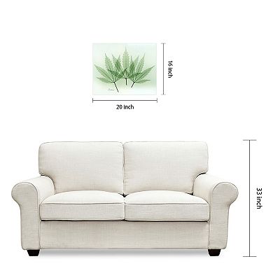 Empire Art Direct Green Flower Tempered Frameless Glass Wall Art