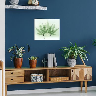 Empire Art Direct Green Flower Tempered Frameless Glass Wall Art