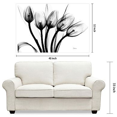 Empire Art Direct Marching Tulips Tempered Frameless Glass Wall Art