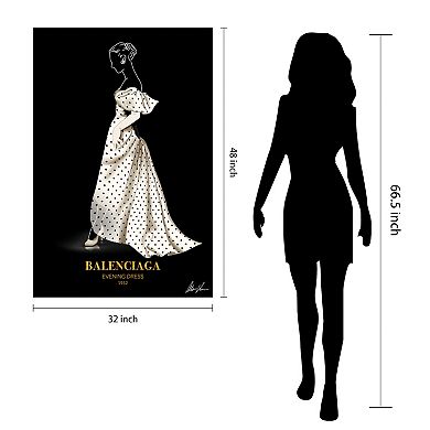 Empire Art Direct Balenciaga Fashion Tempered Frameless Glass Wall Art