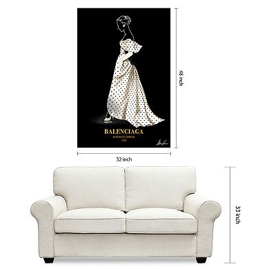 Empire Art Direct Balenciaga Fashion Tempered Frameless Glass Wall Art