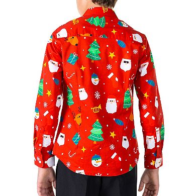 Boys 10-16 OppoSuits Long Sleeve Christmas Shirt
