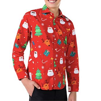 Boys 10-16 OppoSuits Long Sleeve Christmas Shirt