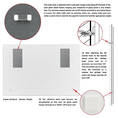 Empire Art Direct Tiffany Delivery Tempered Frameless Glass Wall Art