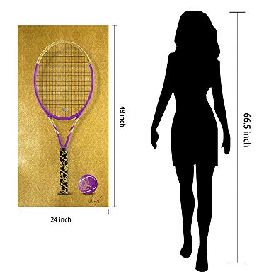 Empire Art Direct Versace Vibes Racquet Tempered Frameless Glass Wall Art