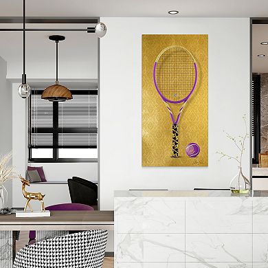 Empire Art Direct Versace Vibes Racquet Tempered Frameless Glass Wall Art