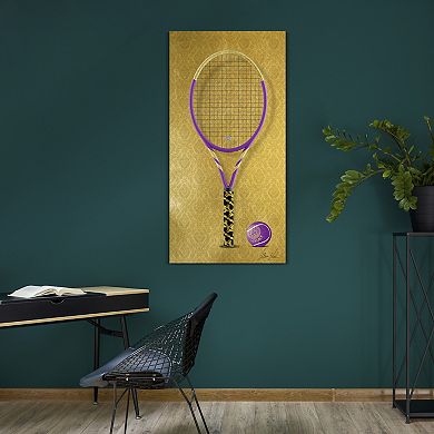 Empire Art Direct Versace Vibes Racquet Tempered Frameless Glass Wall Art
