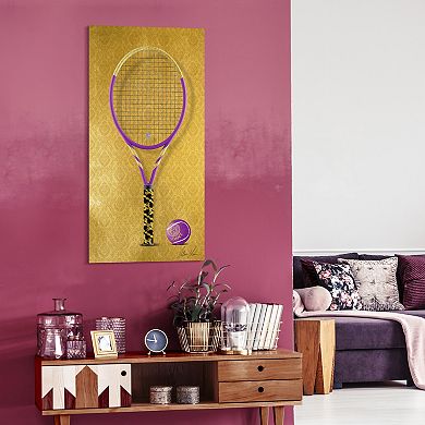 Empire Art Direct Versace Vibes Racquet Tempered Frameless Glass Wall Art