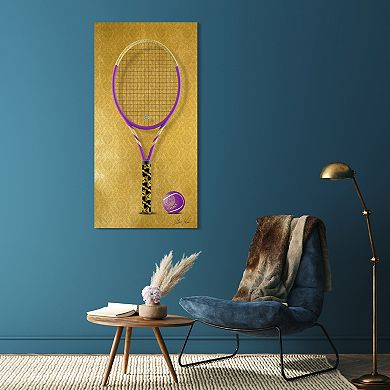 Empire Art Direct Versace Vibes Racquet Tempered Frameless Glass Wall Art