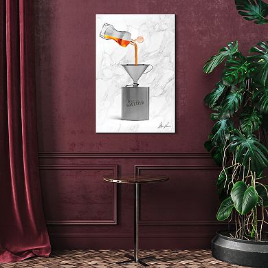 Empire Art Direct Liquid Gold Tempered Frameless Glass Wall Art