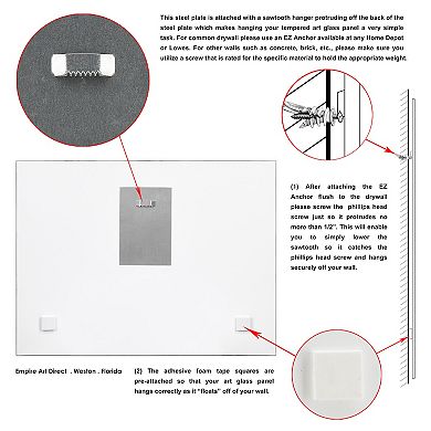 Empire Art Direct "Prestige C" Frameless Free-Floating Tempered Glass Wall Art