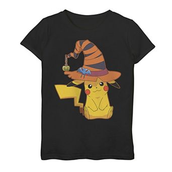 Girls 7-16 Pokemon Pikachu Witch Costume Hat Tee