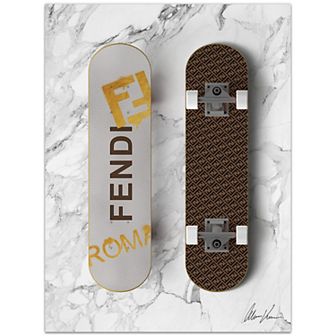 Empire Art Direct "Fendi Wheels" Frameless Free-Floating Tempered Glass Panel Graphic Wall Art