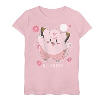Girls 7-16 Pokemon Cefairy Fairy Dance Pink Flowers Tee