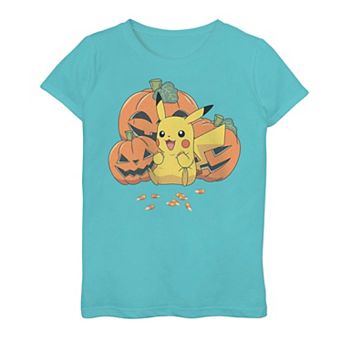 Girls 7-16 Pokemon Pikachu Sitting With Candy Corn Tee