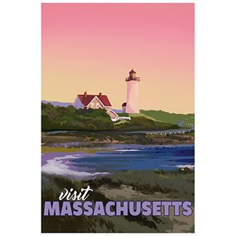 Empire Art Direct "Massachusetts Mornings" Frameless Free-Floating Tempered Glass Panel Graphic Wall Art